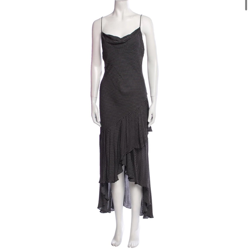 Alice + Olivia Black and Gray High Low Sundress
